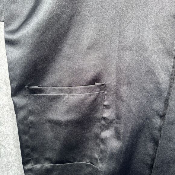 Japanese Kimono Short Sleeve Robe Mens Size 42 Black Japan Embroidered Dragon - Picture 6 of 11